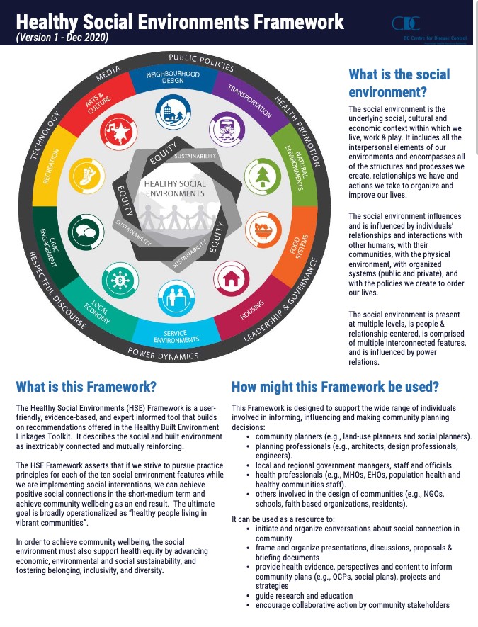 Healthy Social Environments Framework