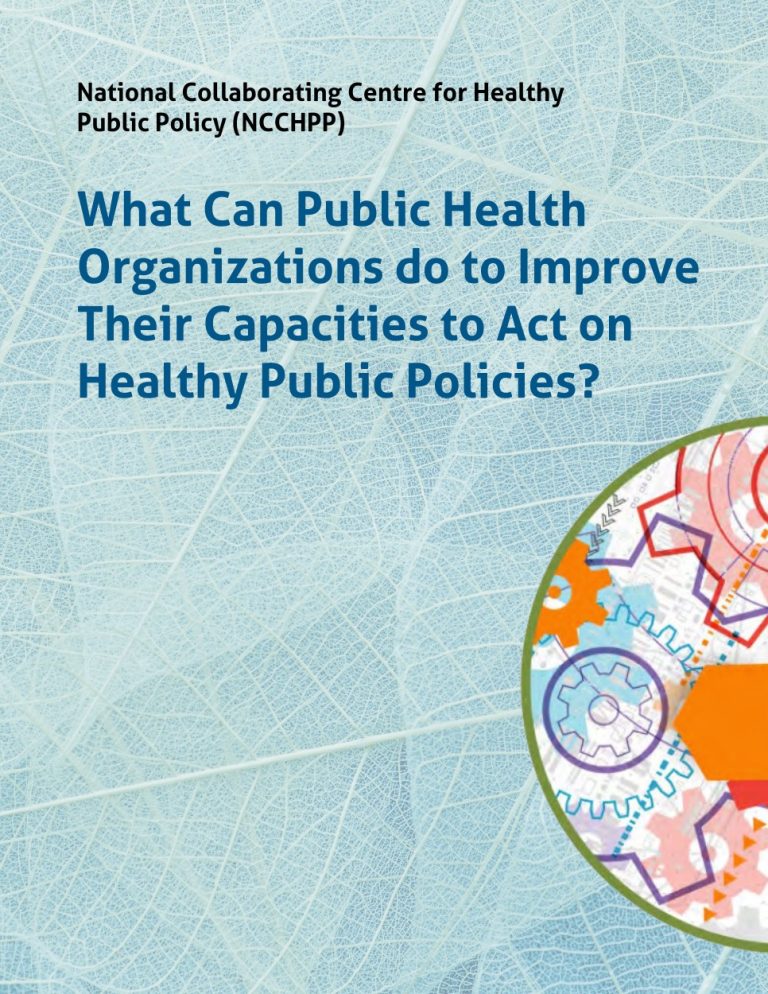 What Can Public Health Organizations Do to Improve Their Capacities to Act on Healthy Public Policies?