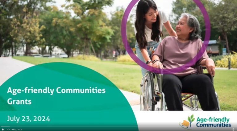 Video: 2024 Age-Friendly Communities Grants Info Session