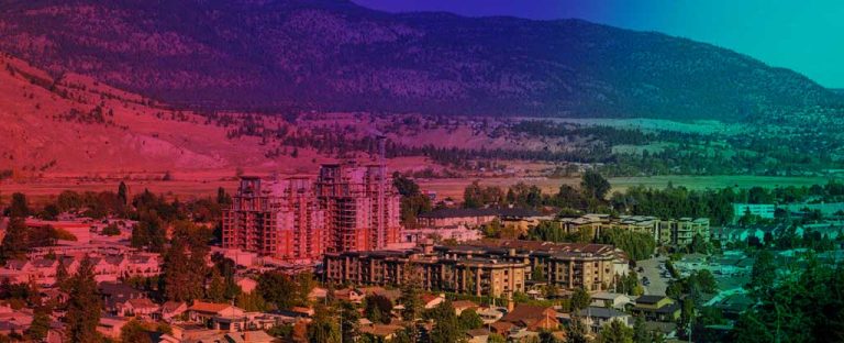 Penticton housing with a rainbow effect on top