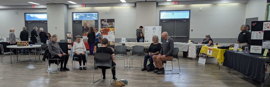 Seniors participate in chair yoga at the Village of Lumby’s first Seniors Wellness and Food Fair held Oct. 21 at the White Valley Community Centre.