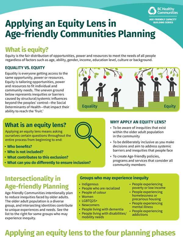 Applying an Equity Lens in Age-friendly Communities Planning